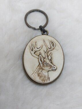 Deer Key Chain New Keychain Animal Hunting Car Auto Made in Canada